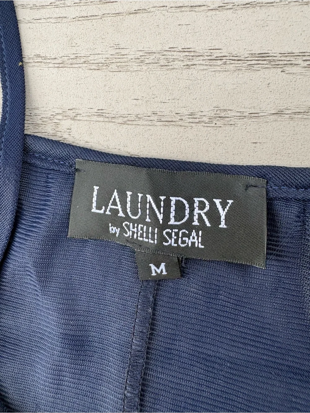 Laundry By Shelli Segal 90s Navy Slip Dress Nylon Mesh Vintage
